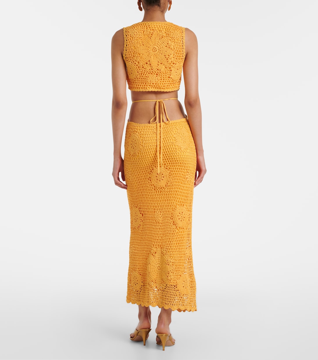 Lyla crochet floral cotton maxi dress | Simkhai
