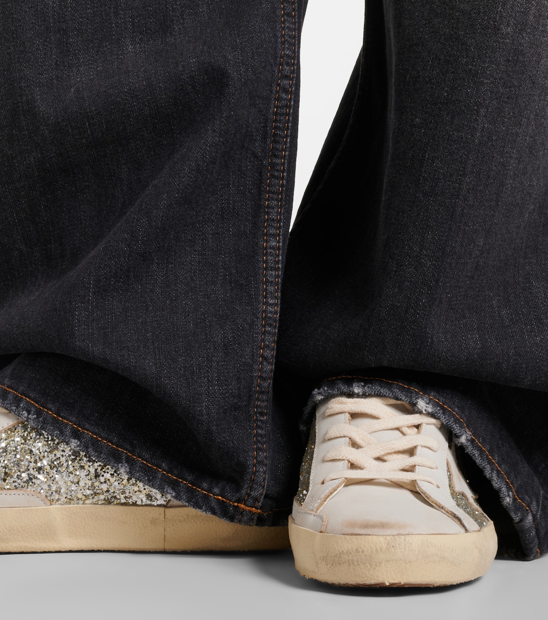 Sneakers Super Star in pelle con glitter | Golden Goose