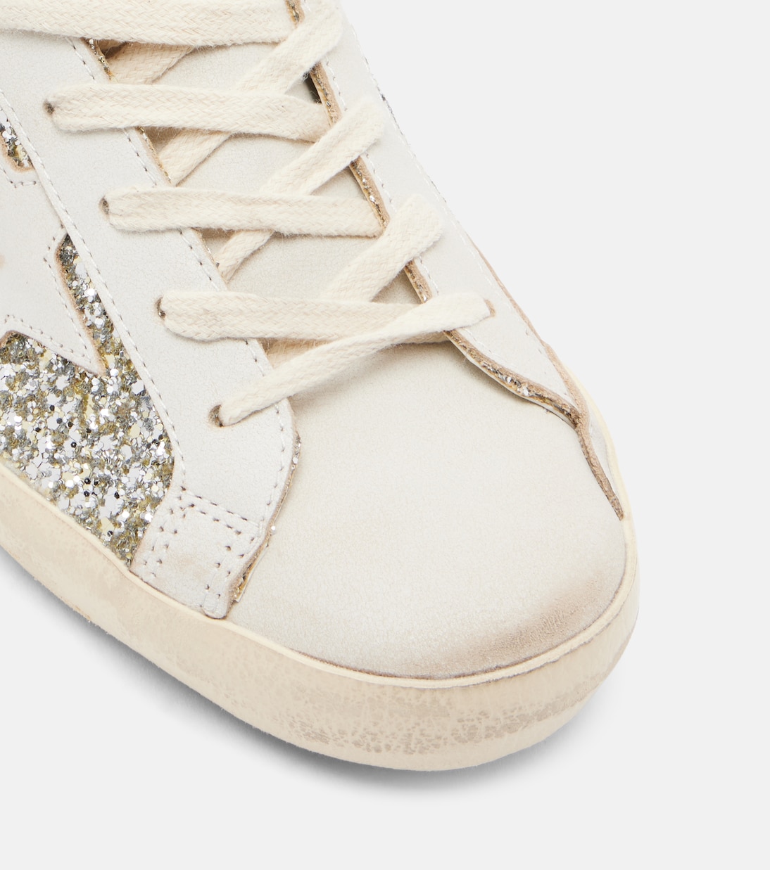 Sneakers Super Star in pelle con glitter | Golden Goose