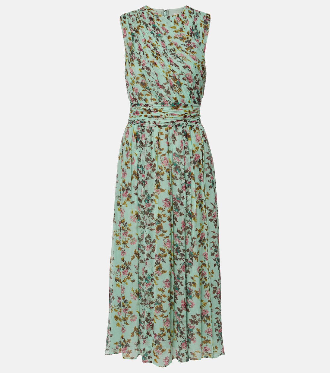 Celestina floral draped silk midi dress | Ulla Johnson