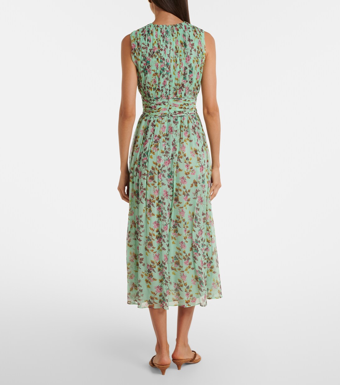Celestina floral draped silk midi dress | Ulla Johnson