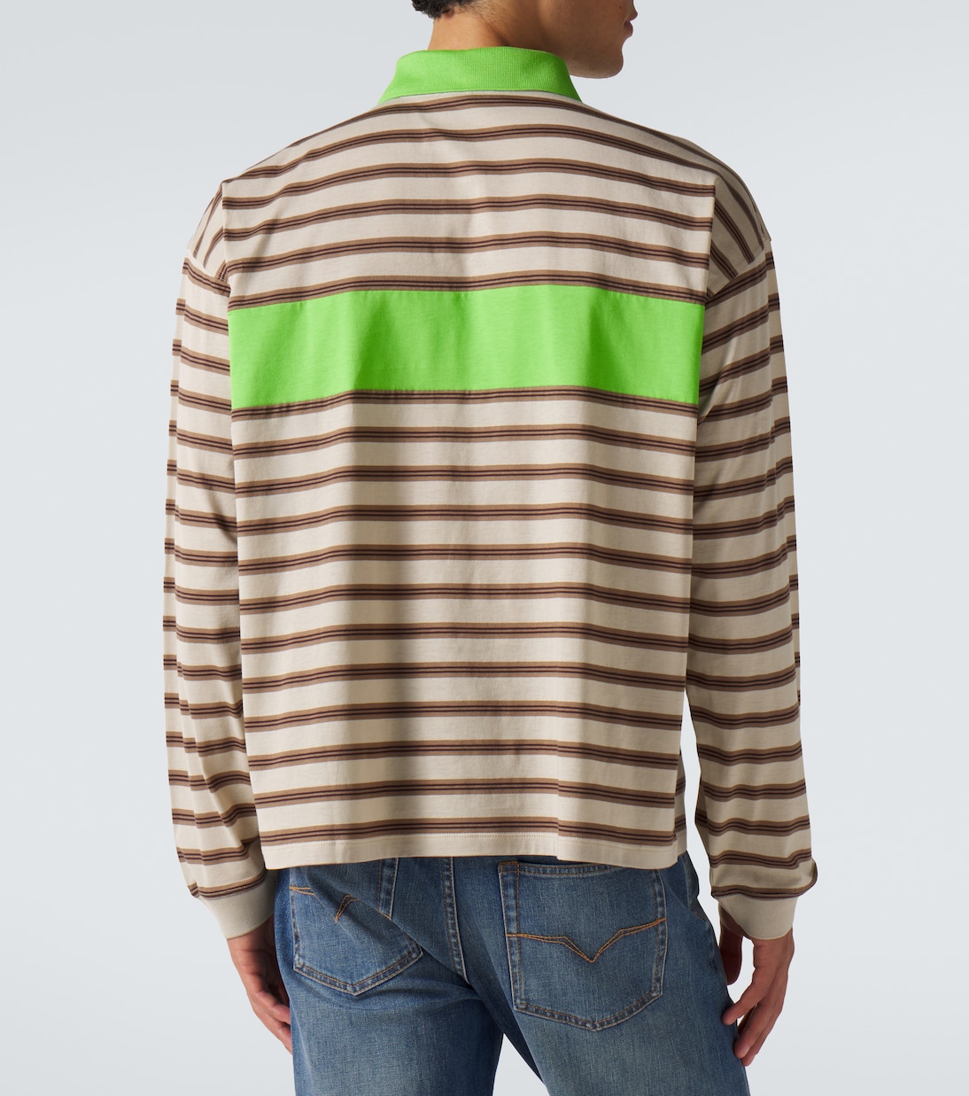 Striped cotton jersey polo shirt | Versace