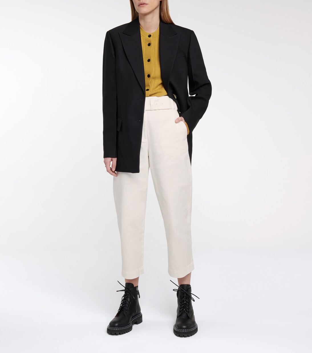 Pantalon raccourci à taille haute en coton | Proenza Schouler