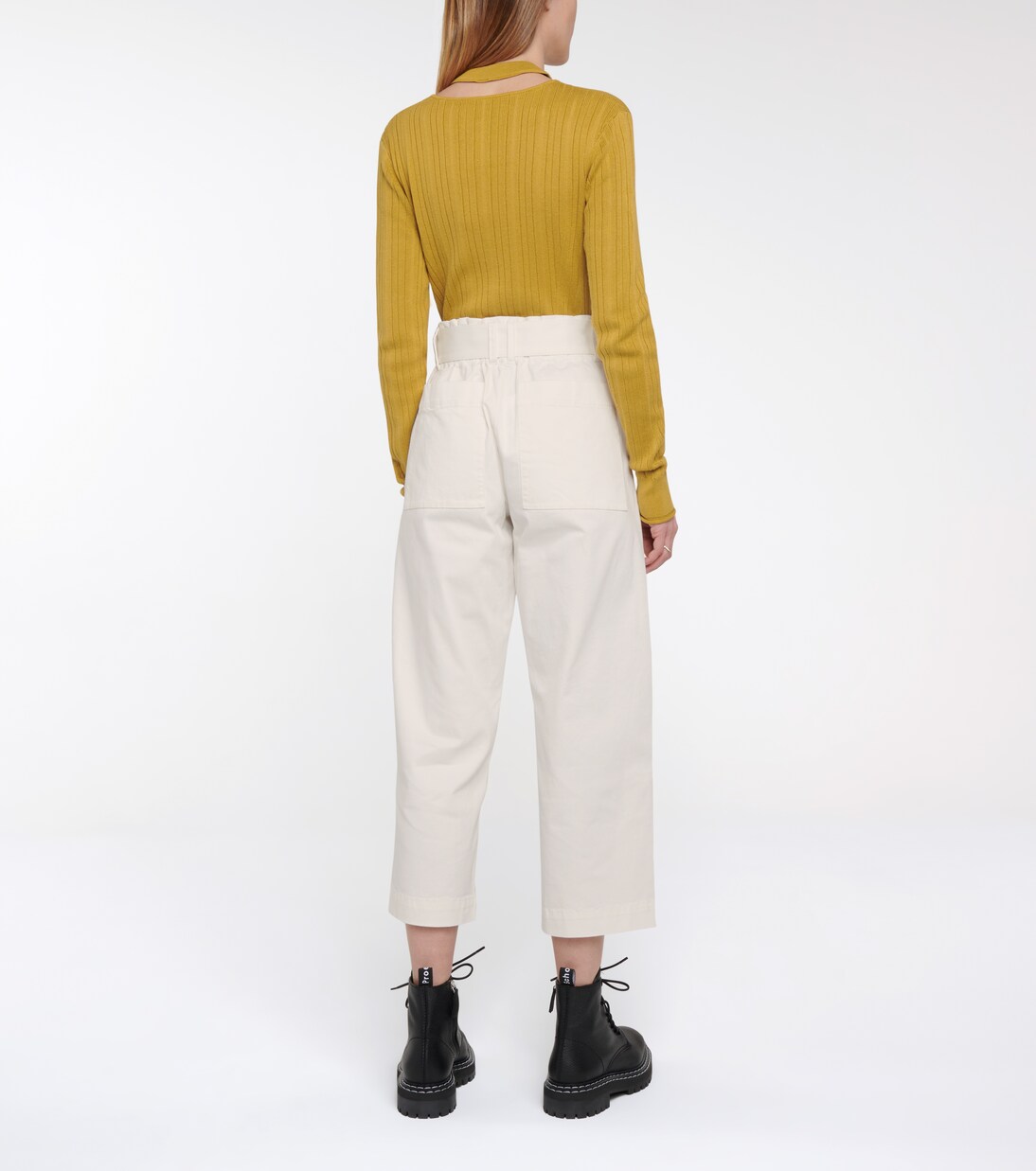 Pantalon raccourci à taille haute en coton | Proenza Schouler