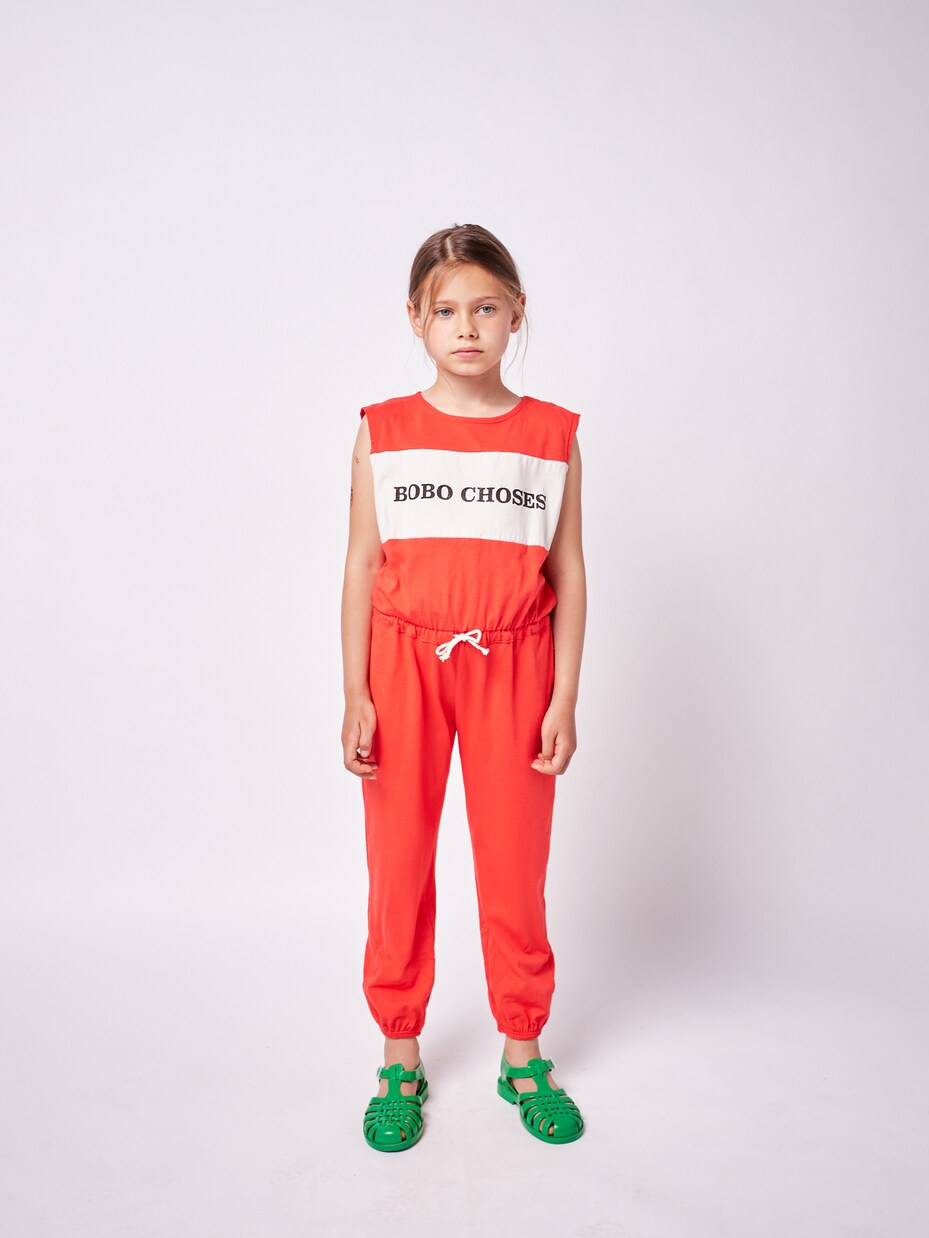 Logo cotton jersey jumpsuit | Bobo Choses