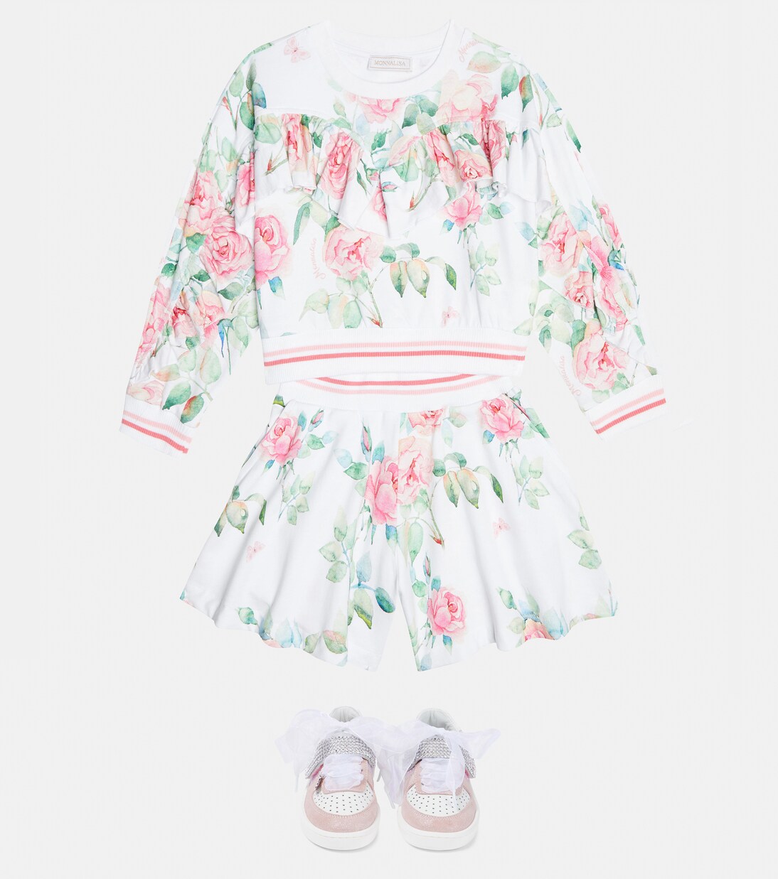 Sweat-shirt en coton à fleurs | Monnalisa