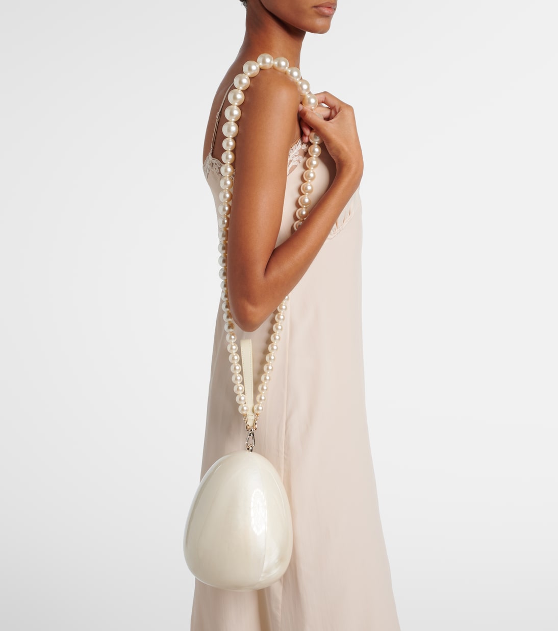 Egg leather-trimmed clutch | Simone Rocha