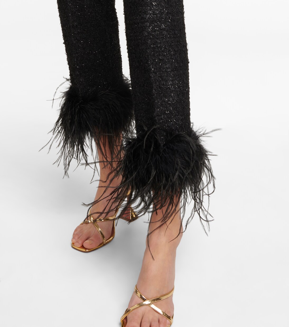 Hose Jourdan aus Bouclé mit Federn | Rebecca Vallance