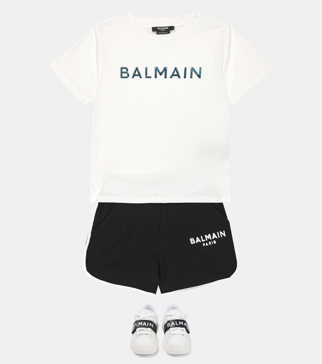 Logo cotton jersey shorts | Balmain Kids