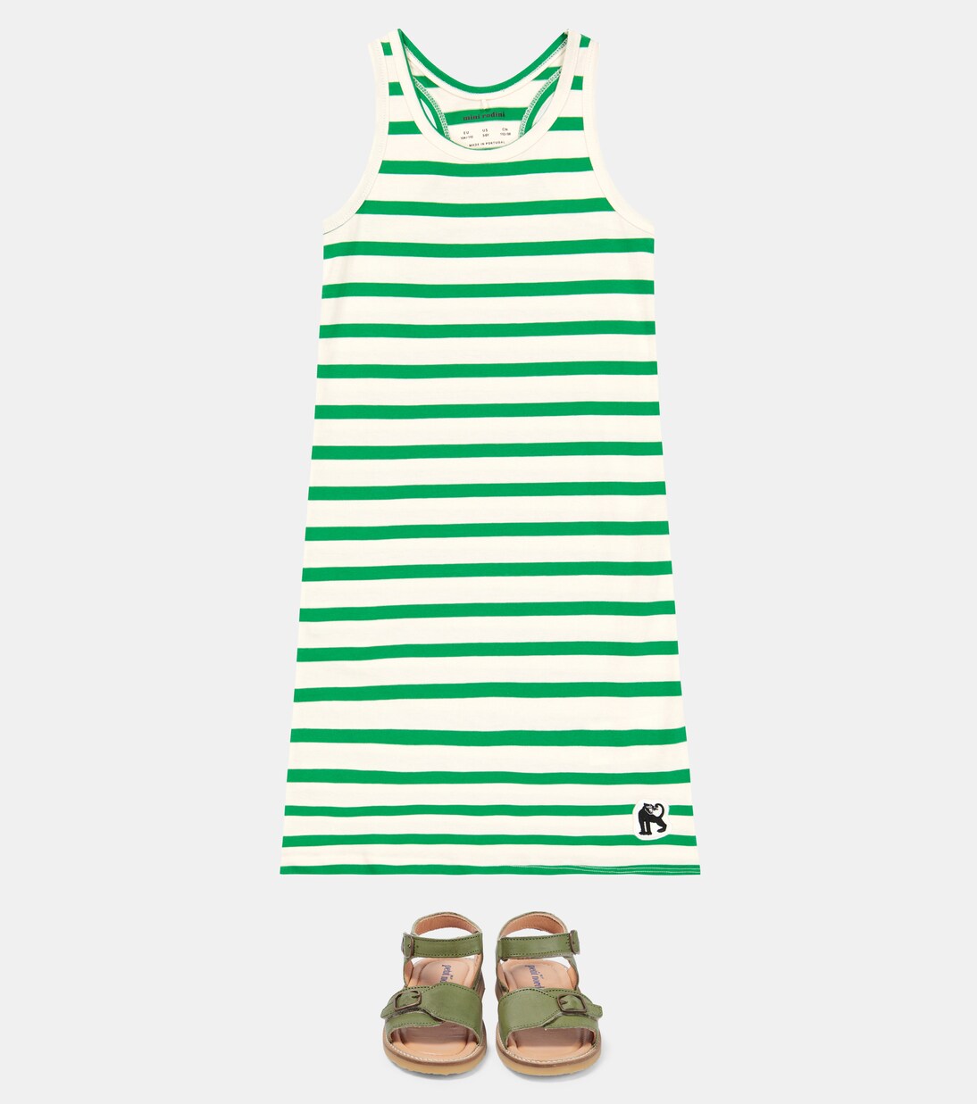 Panther striped cotton jersey dress | Mini Rodini