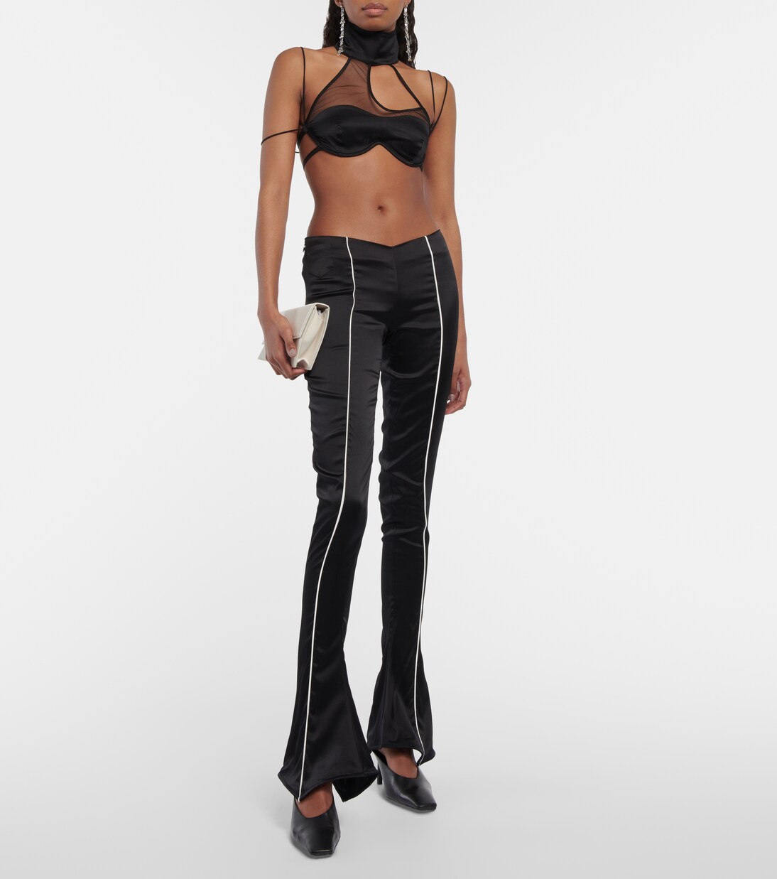 Low-Rise-Schlaghose aus Seidensatin | Didu