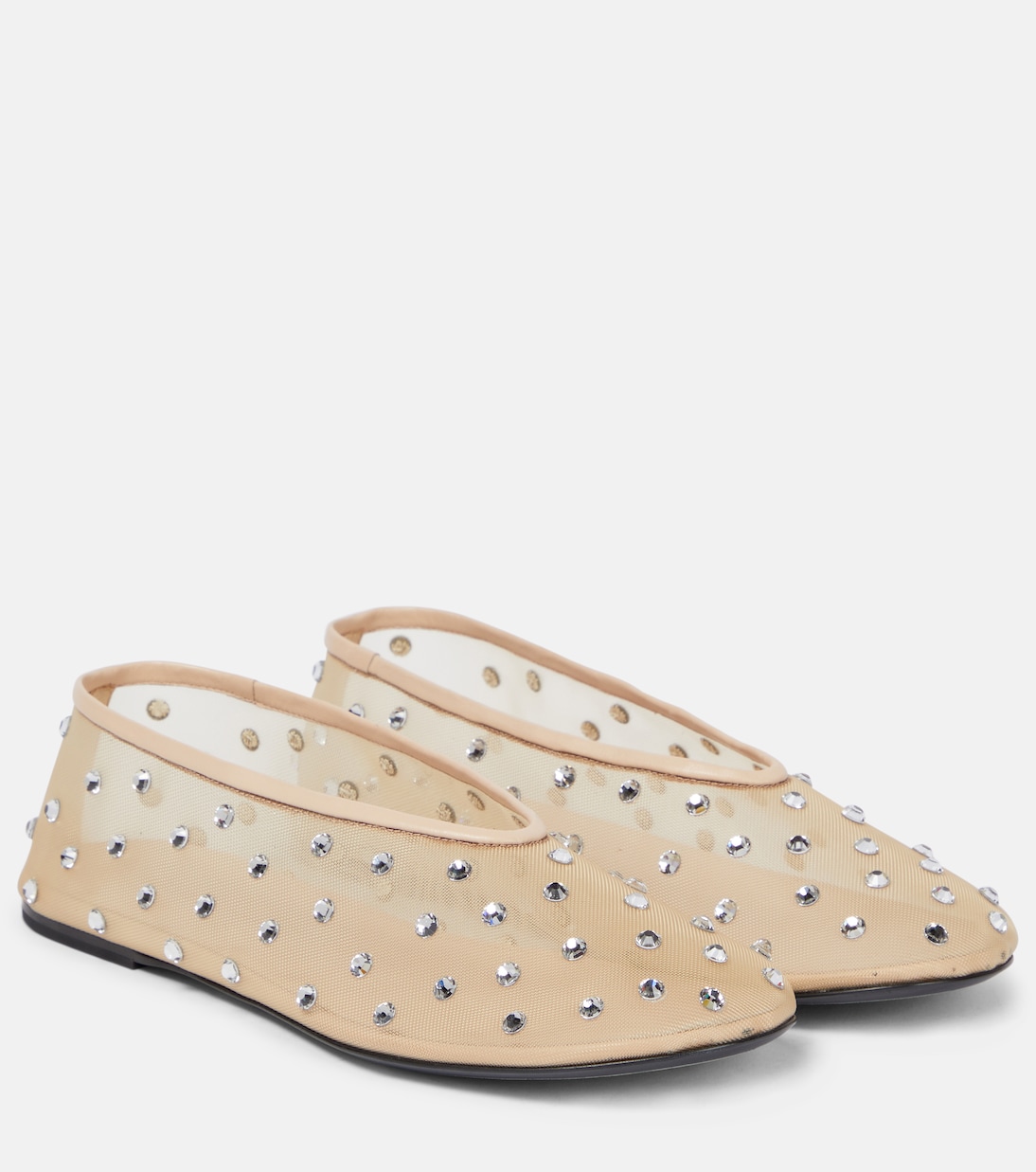 Marcy crystal-embellished ballet flats | Khaite