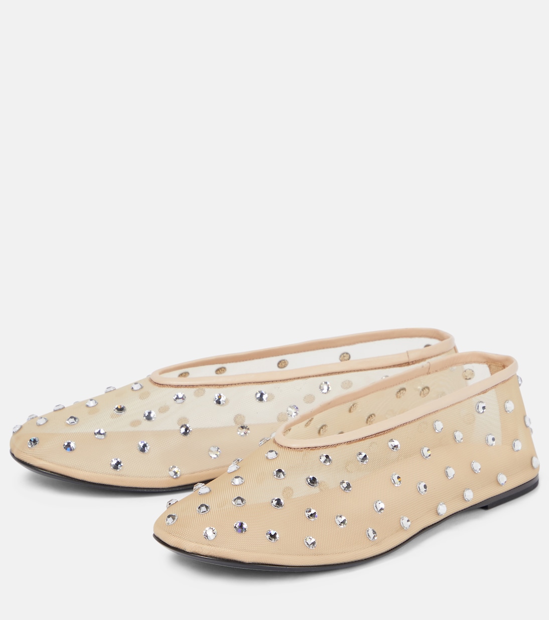 Marcy crystal-embellished ballet flats | Khaite