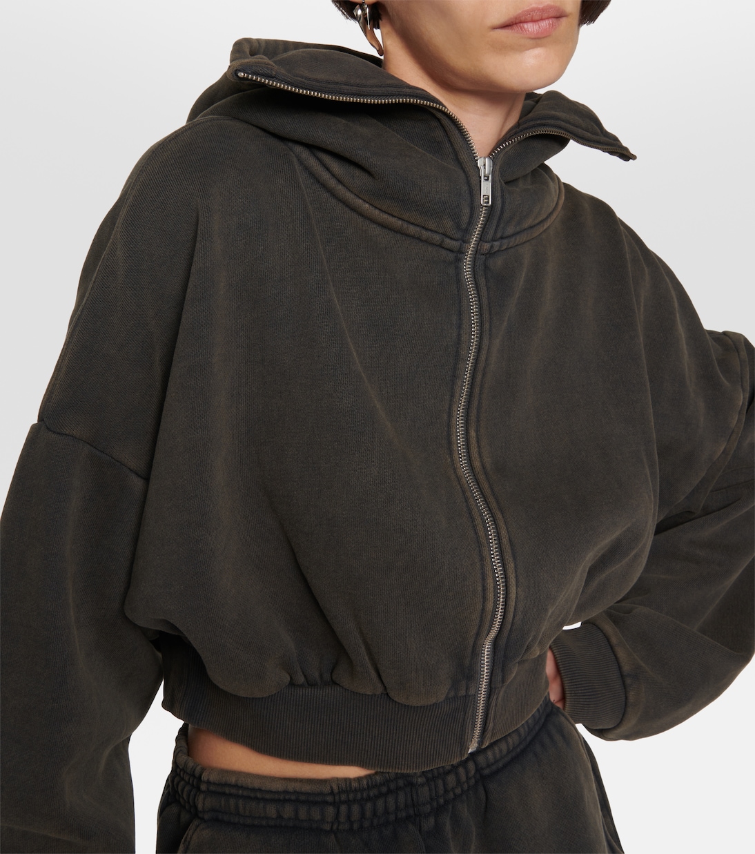 Felpa in cotone con zip e cappuccio | Entire Studios