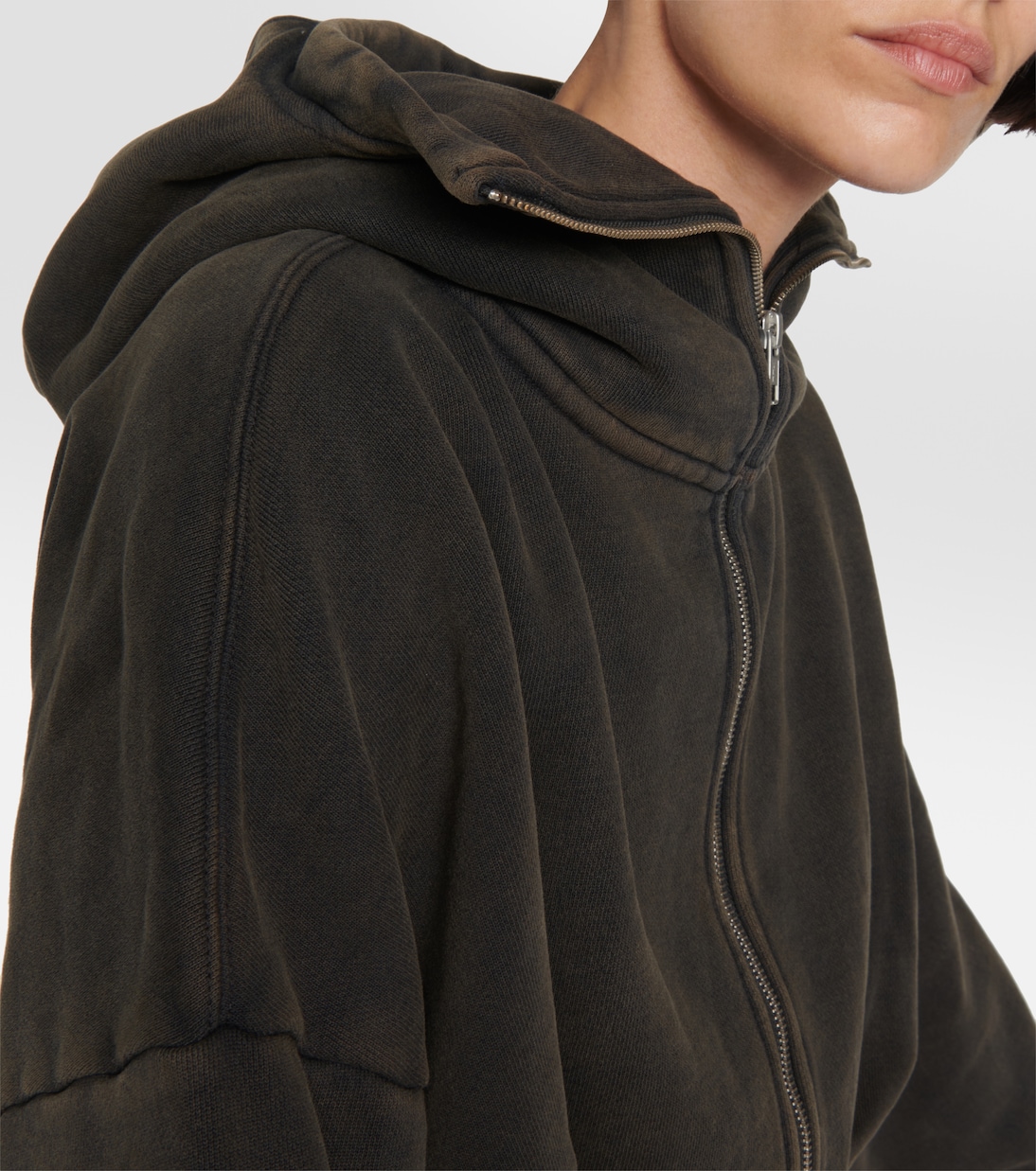 Felpa in cotone con zip e cappuccio | Entire Studios