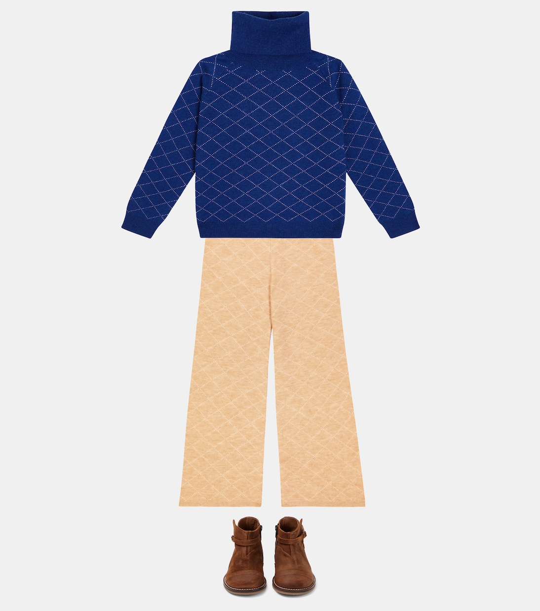 Ona knitted checked wool pants | Morley