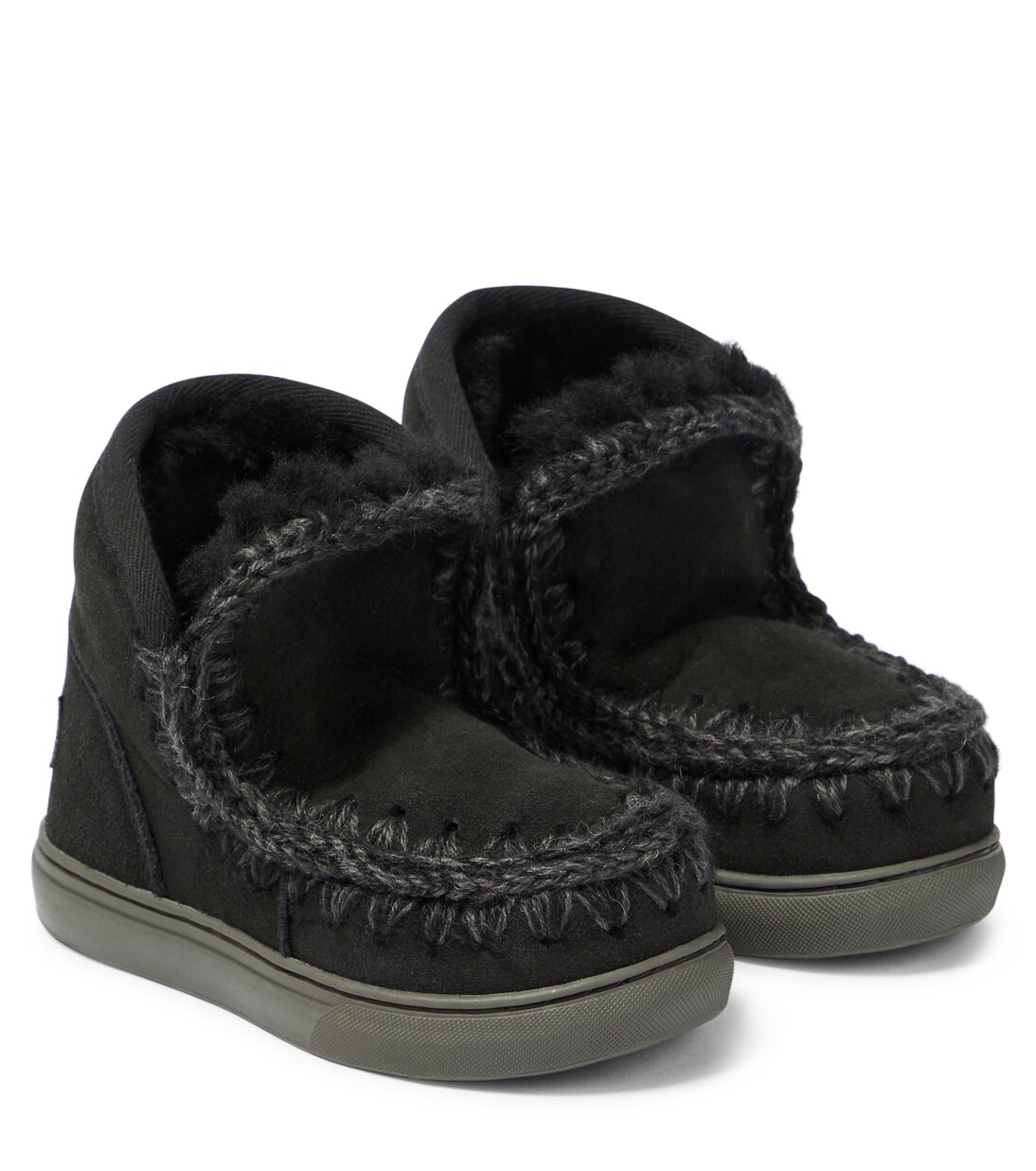 Shearling-lined suede sneakers | Mou Kids