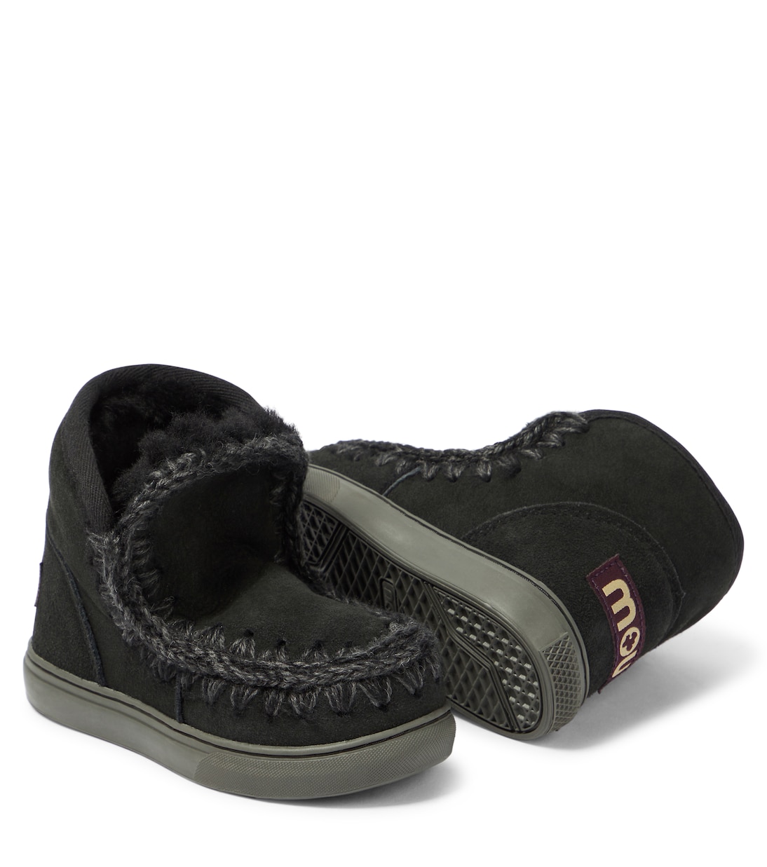 Shearling-lined suede sneakers | Mou Kids