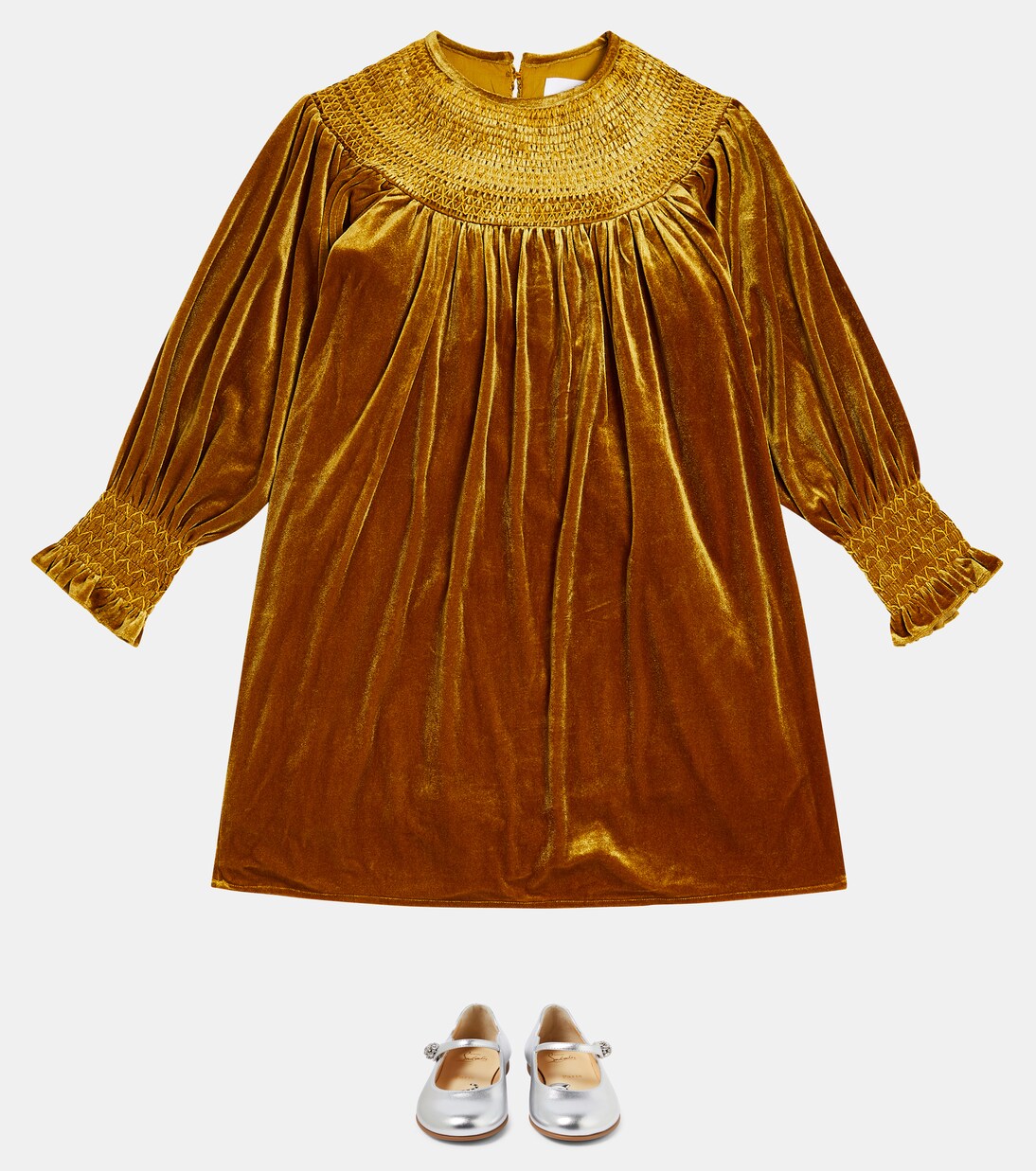 Carla embroidered velvet dress | C'era Una Volta