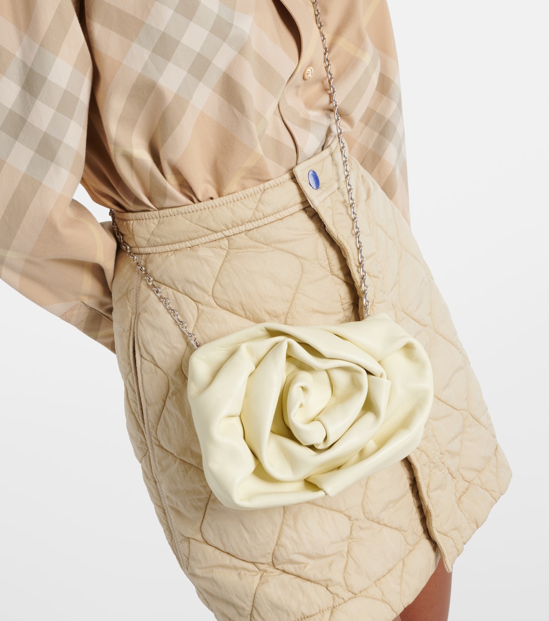 Rose gathered leather clutch | Burberry