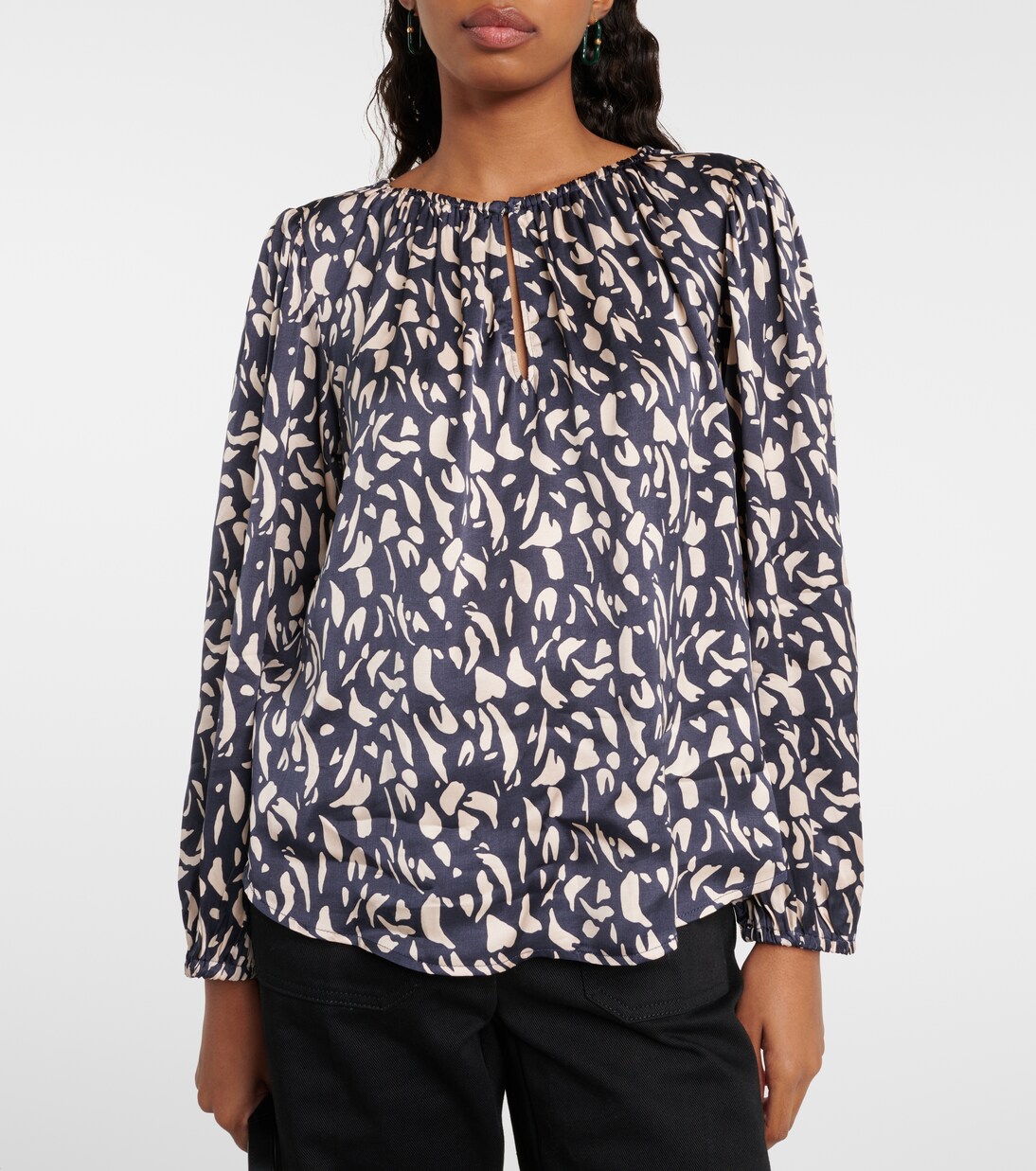 Blouse imprimée en satin | Velvet