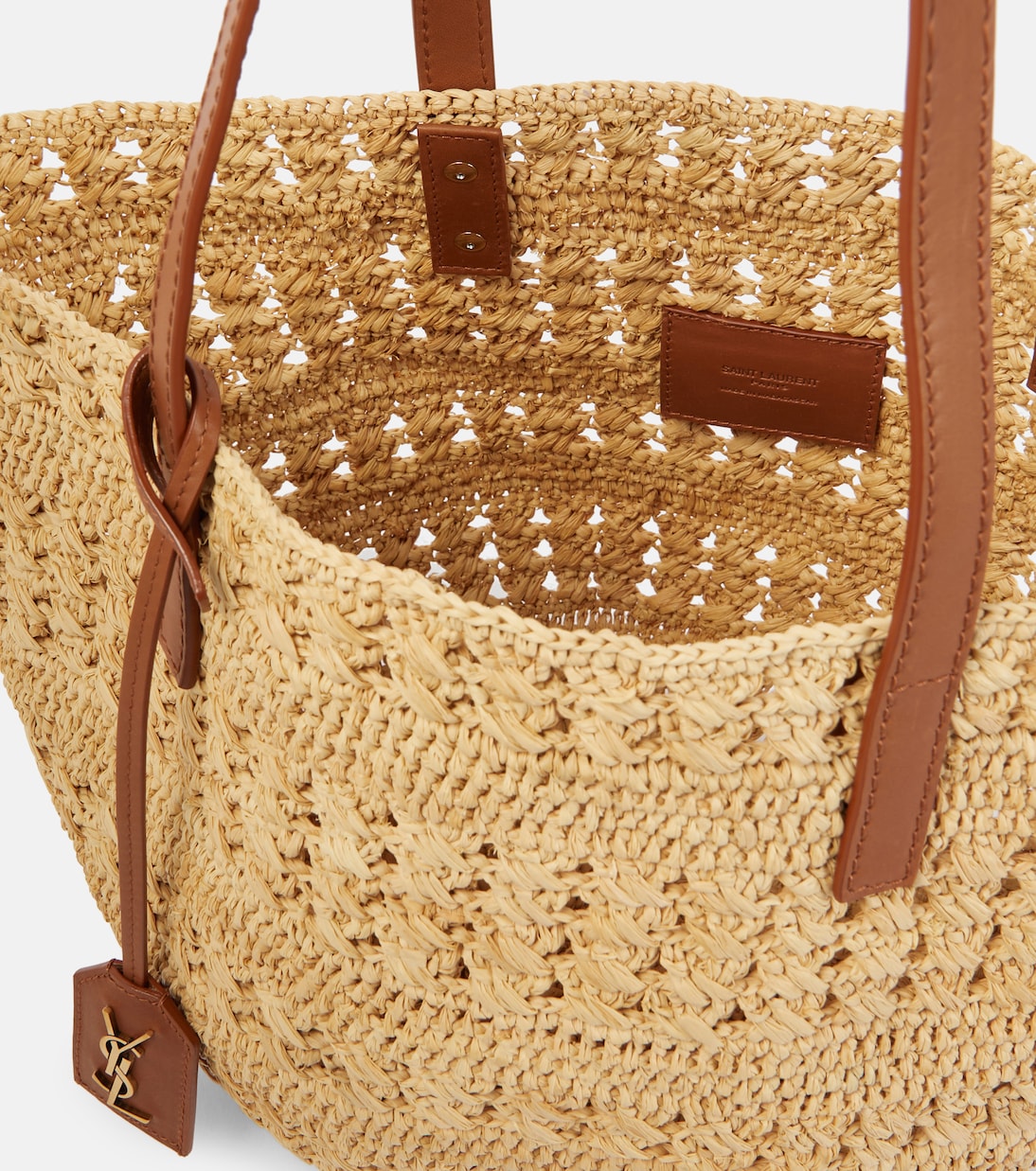 Schultertasche Panier Small aus Raffiabast | Saint Laurent