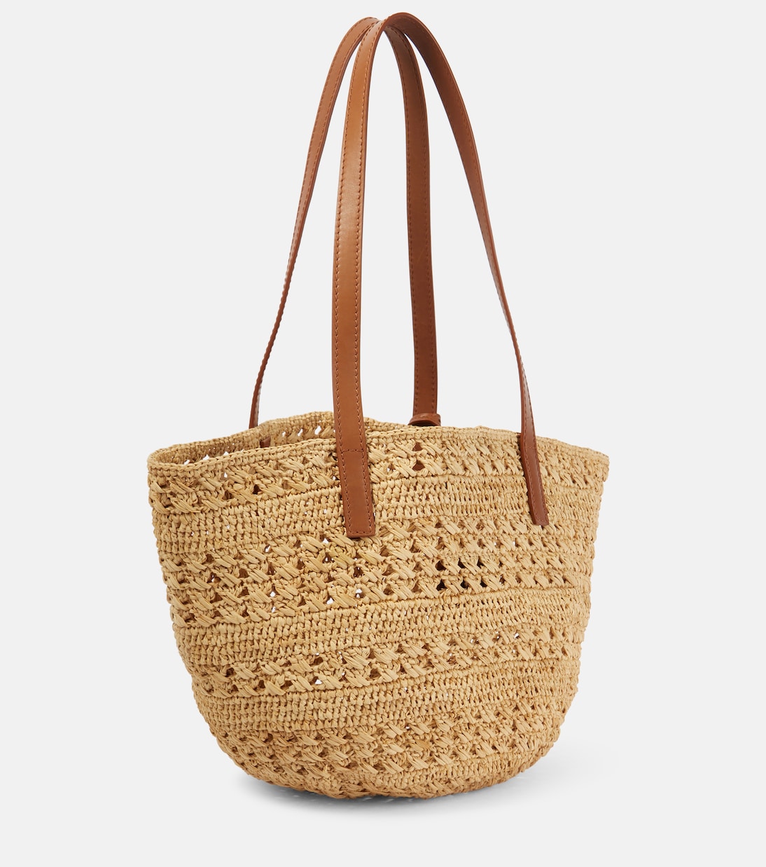 Schultertasche Panier Small aus Raffiabast | Saint Laurent