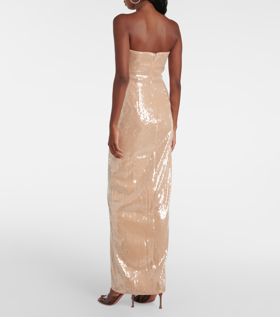 Floral-appliqué sequined gown | Self-Portrait