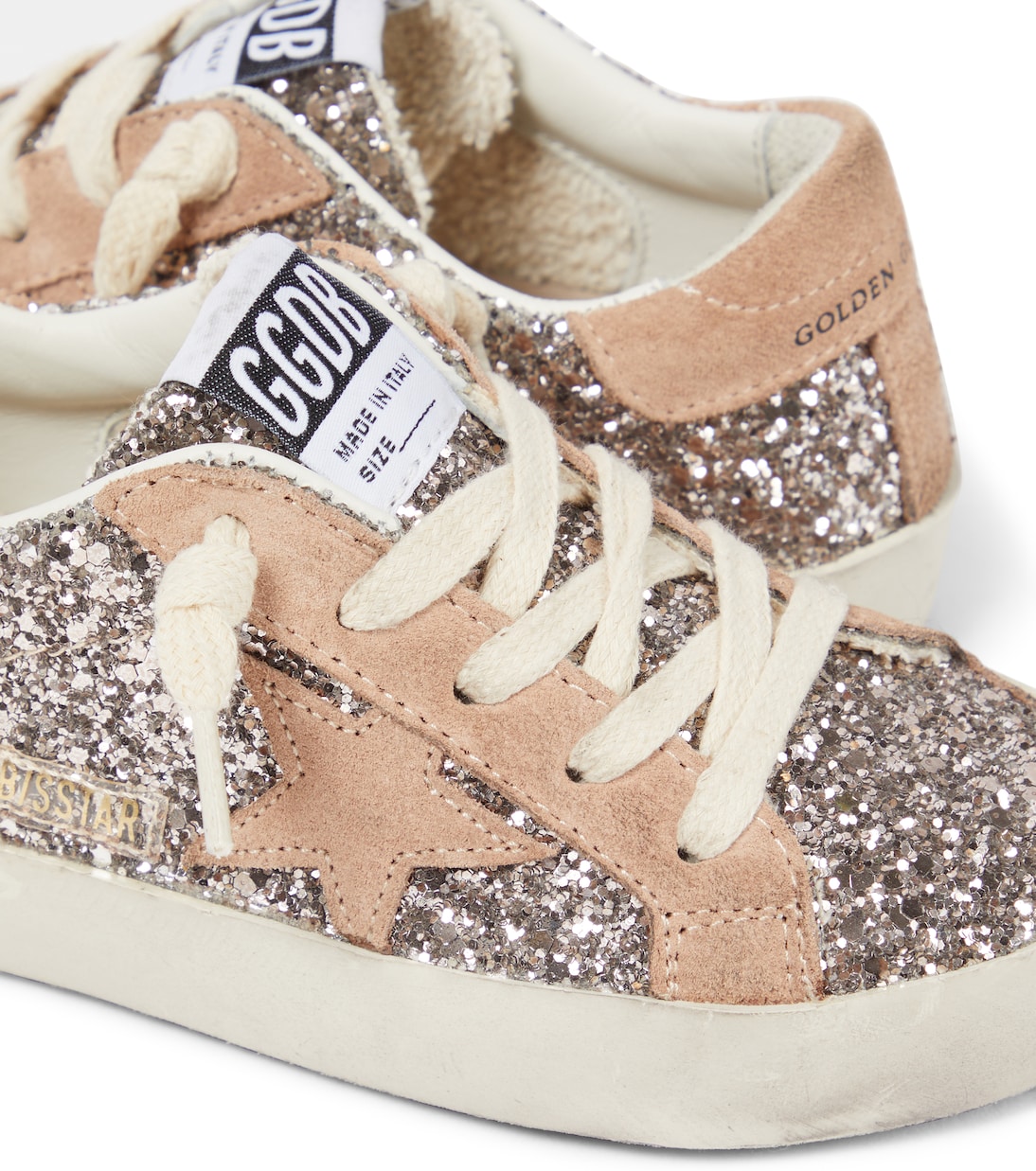 Super-Star glitter suede-trimmed sneakers | Golden Goose Kids