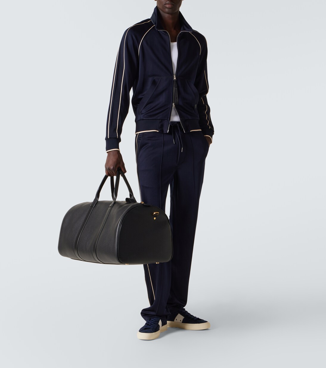 Cambridge leather-trimmed suede sneakers | Tom Ford