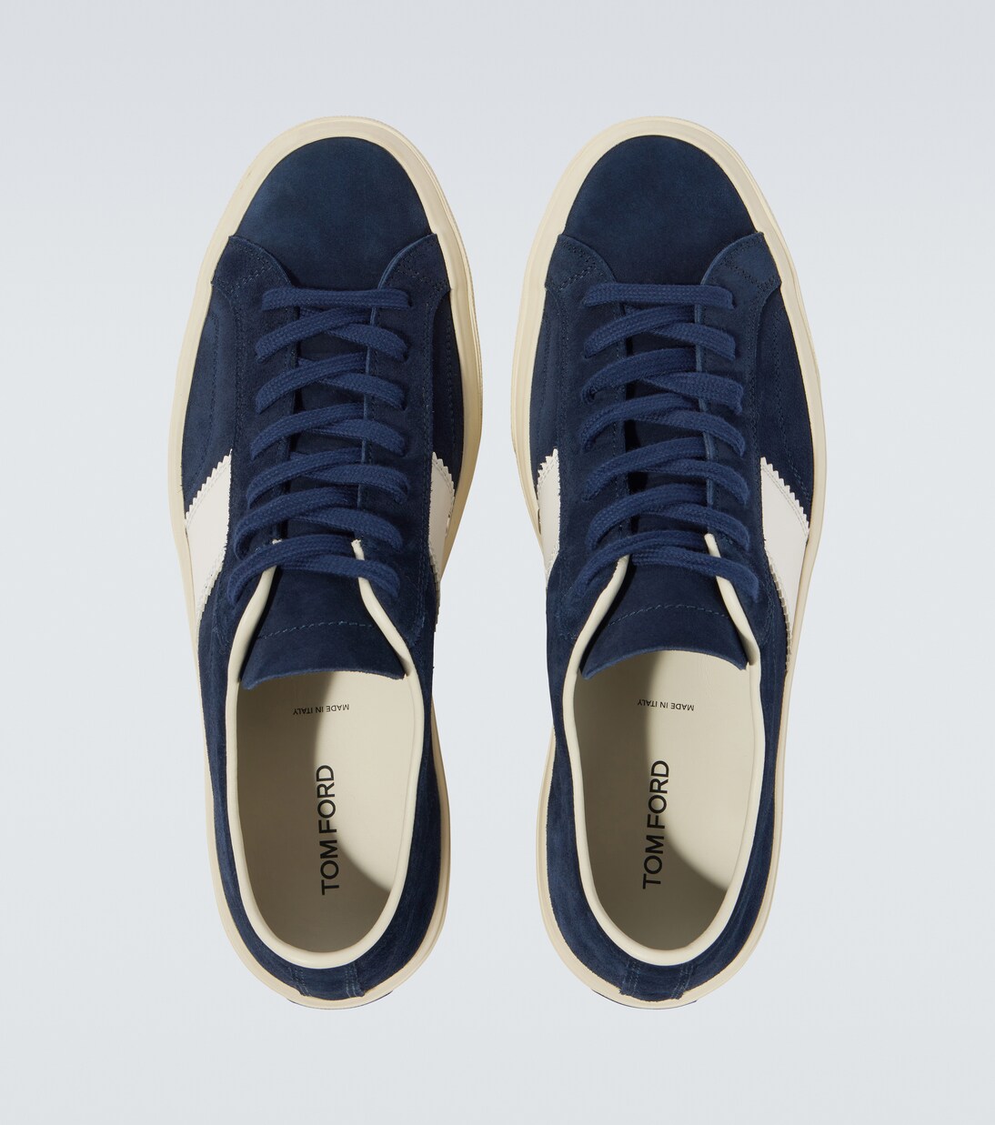 Cambridge leather-trimmed suede sneakers | Tom Ford