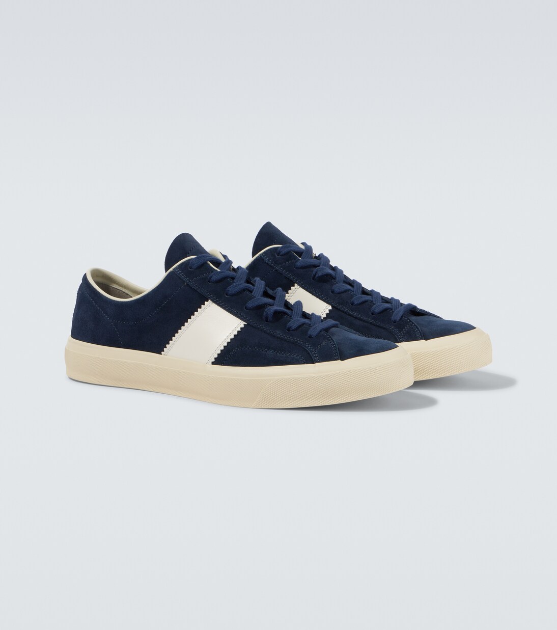 Cambridge leather-trimmed suede sneakers | Tom Ford