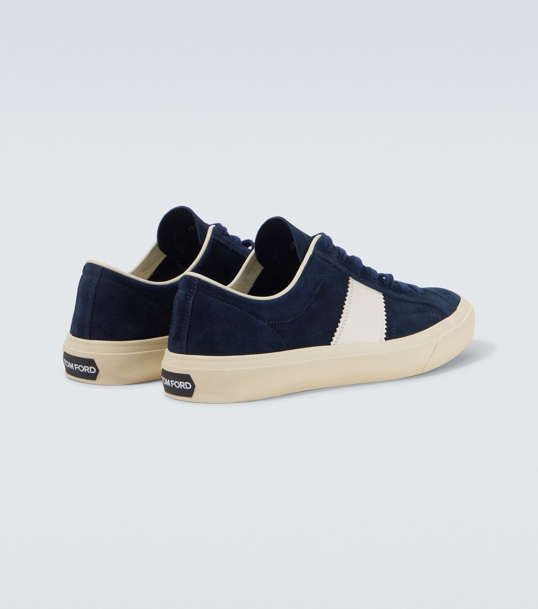 Cambridge leather-trimmed suede sneakers | Tom Ford