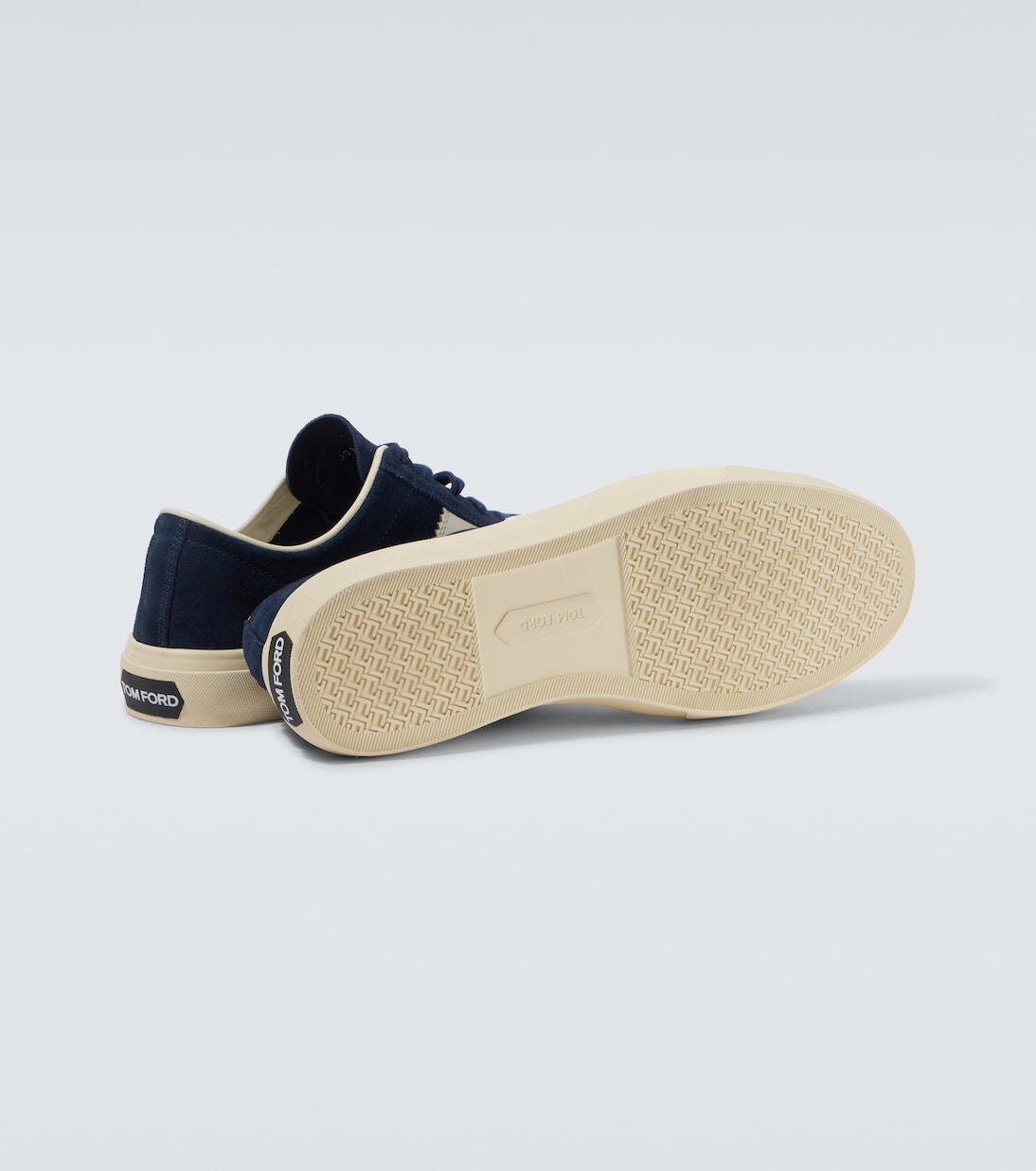 Cambridge leather-trimmed suede sneakers | Tom Ford