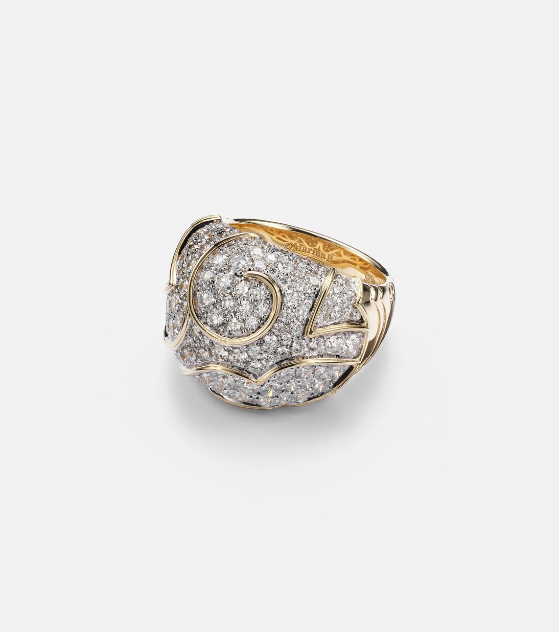 Anello Onda Bombe in oro 18kt con diamanti | Marina B