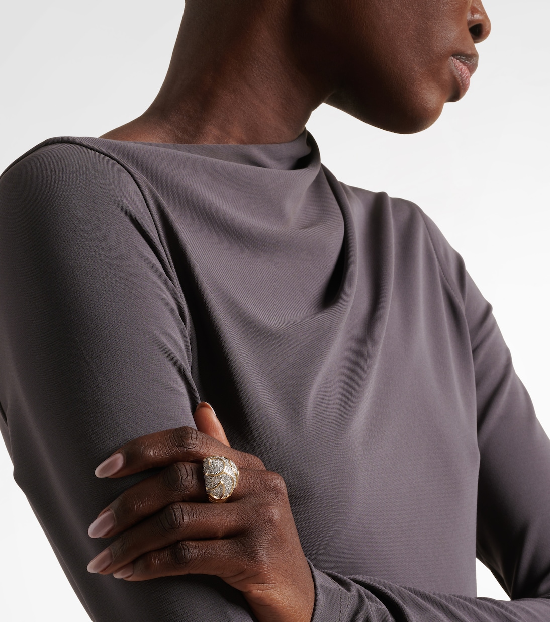 Anello Onda Bombe in oro 18kt con diamanti | Marina B