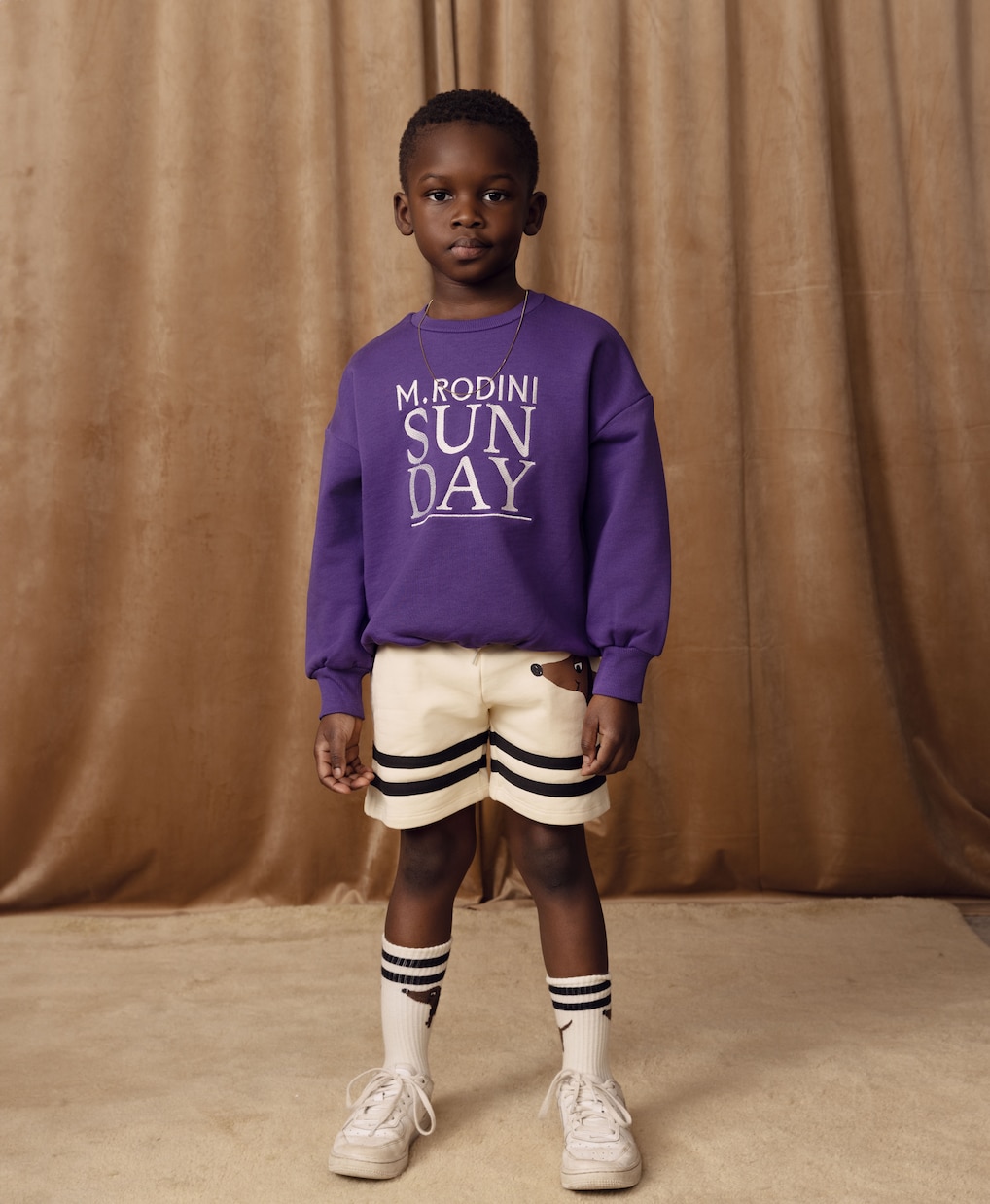 Sunday embroidered cotton sweatshirt | Mini Rodini