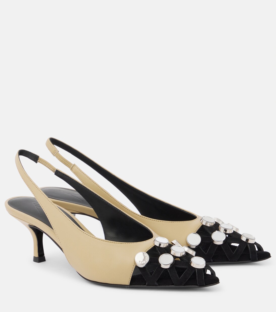 Fiona 50 embellished leather slingback pumps | The Attico