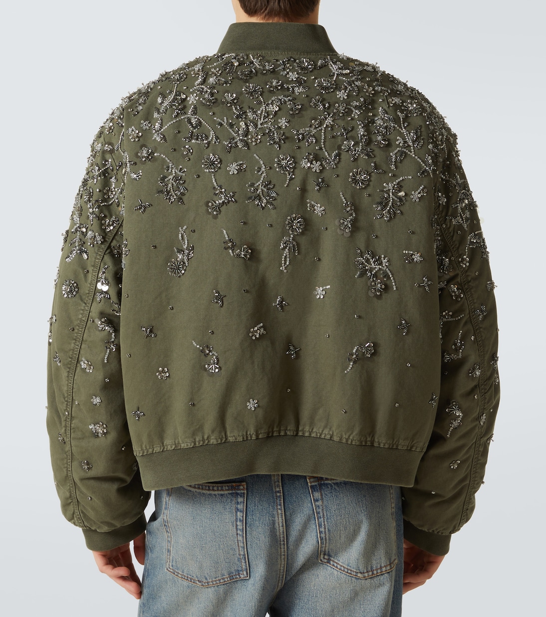Sequined cotton gabardine bomber jacket | Miu Miu