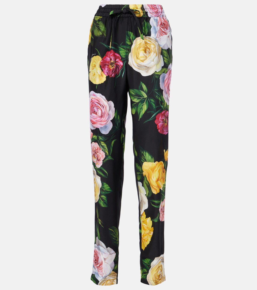 Floral silk straight pants | Dolce&Gabbana