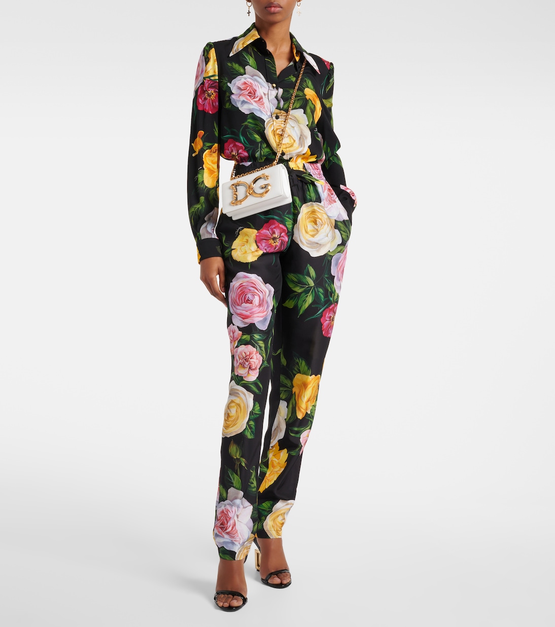 Floral silk straight pants | Dolce&Gabbana