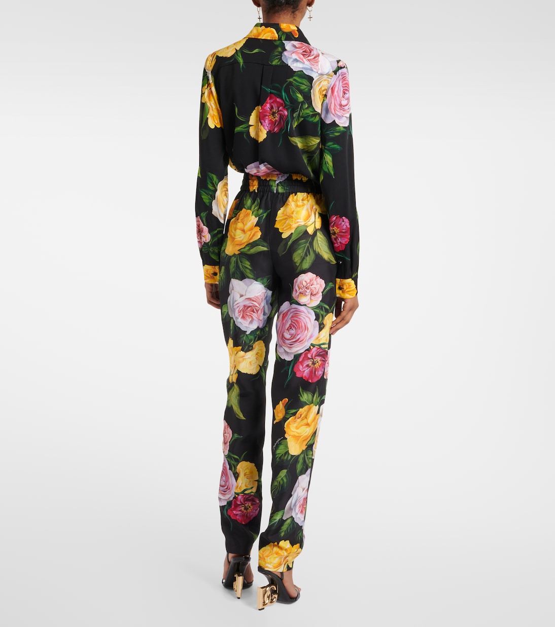 Floral silk straight pants | Dolce&Gabbana