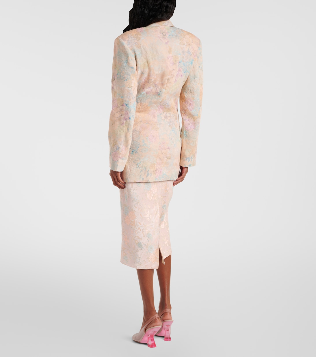 Floral linen-blend jacquard blazer | Dries Van Noten