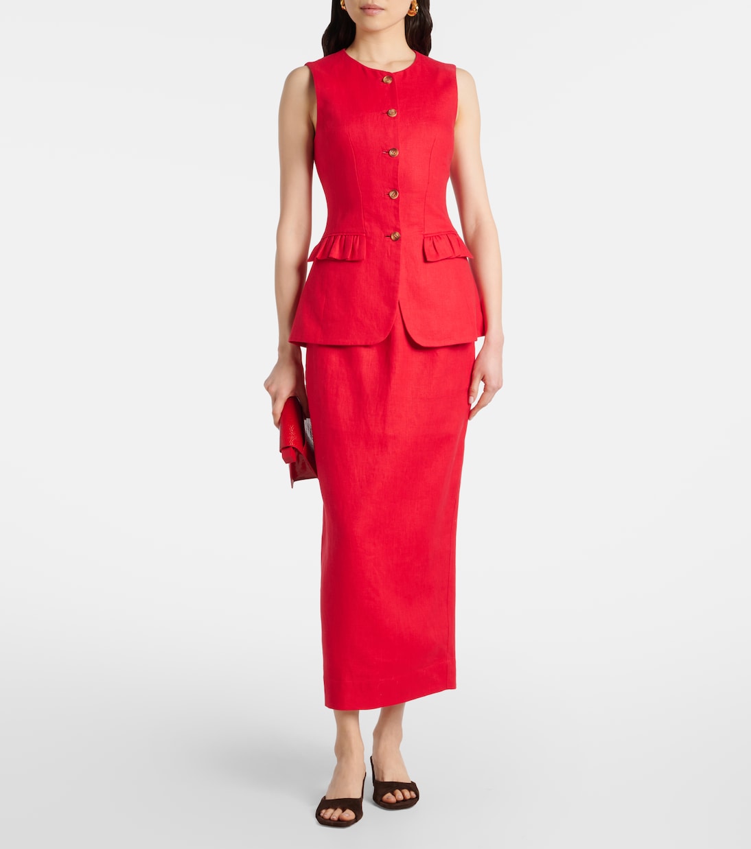 Jupe crayon Bonnie en lin | Posse