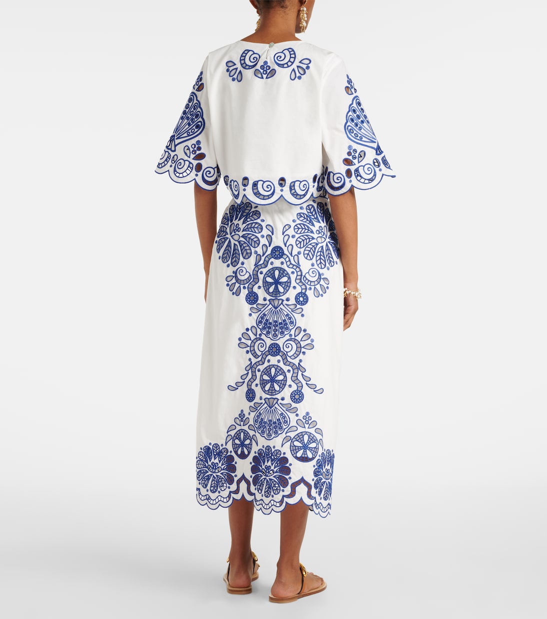 Bestickter Midirock aus Baumwolle | Farm Rio