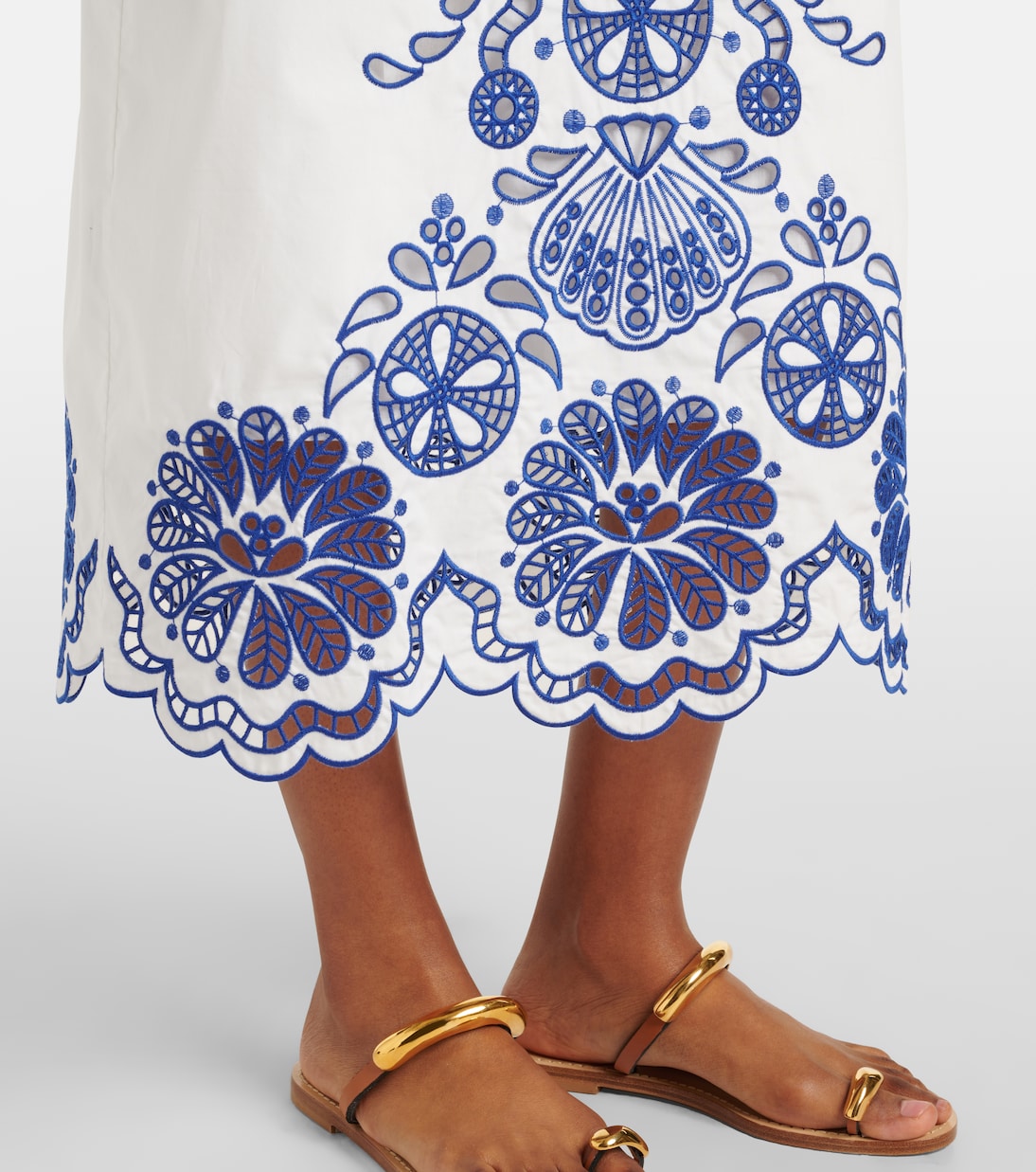 Bestickter Midirock aus Baumwolle | Farm Rio