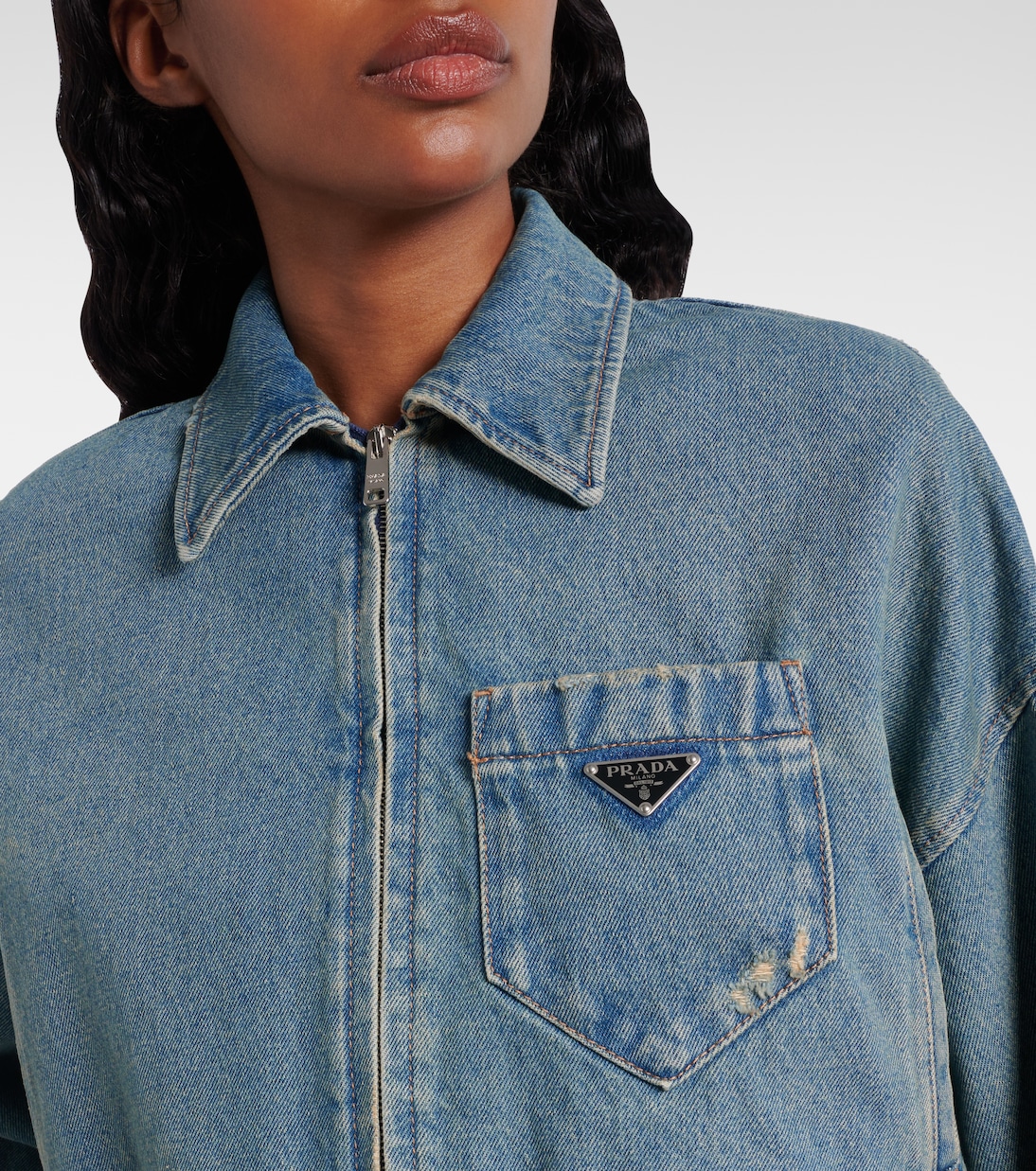 Veste raccourcie en jean | Prada