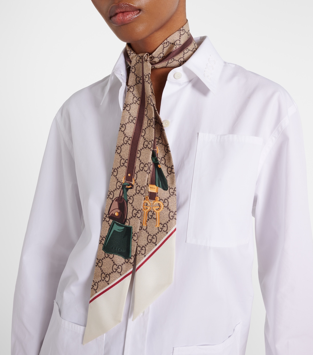 GG printed silk twill scarf | Gucci