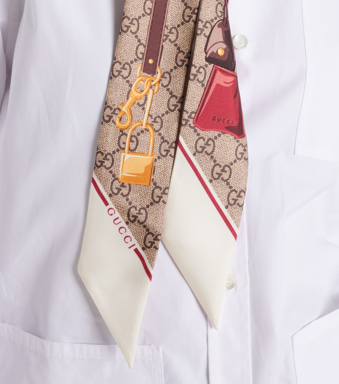 GG printed silk twill scarf | Gucci