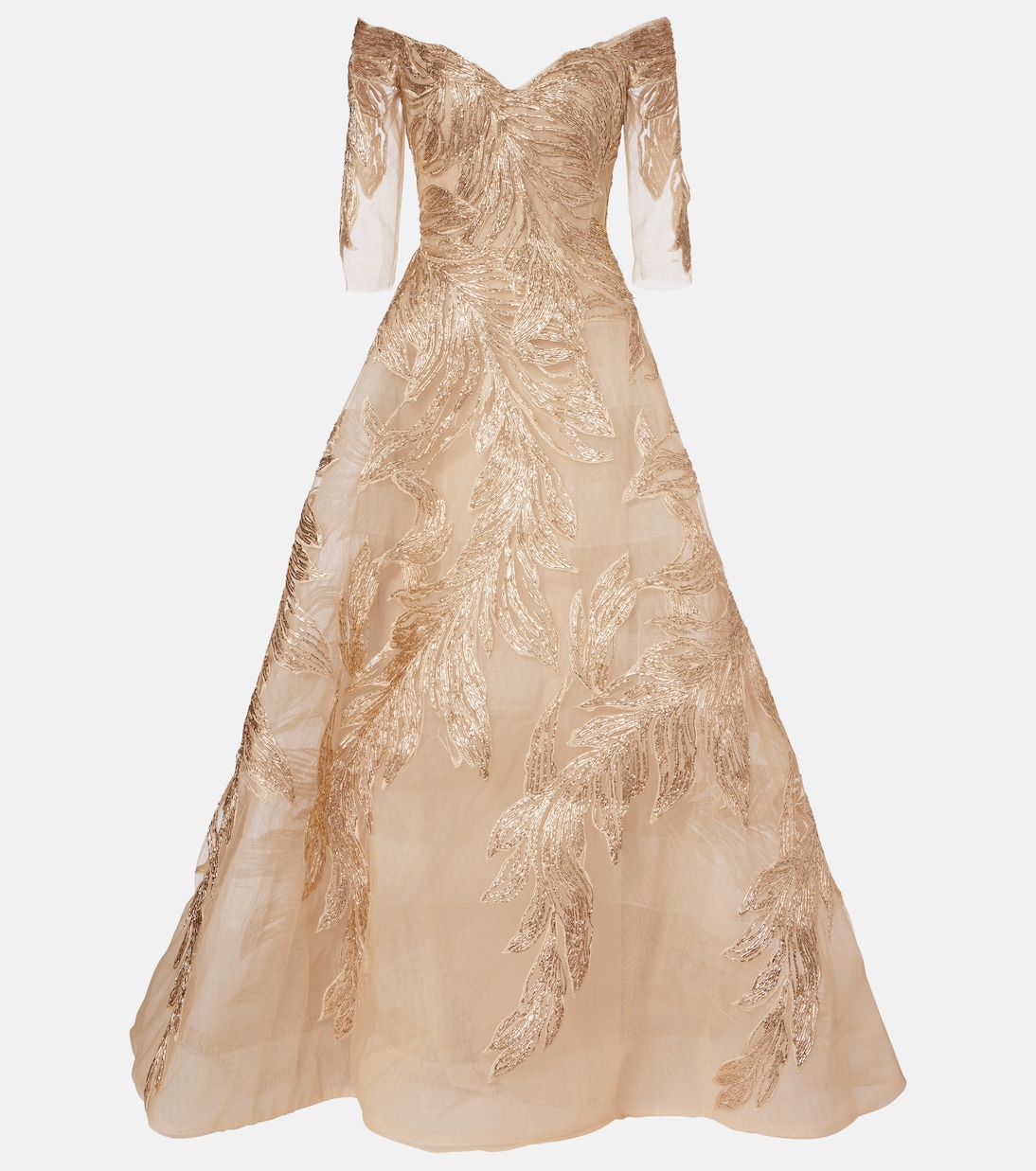 Bestickte Robe aus Tüll  | Monique Lhuillier